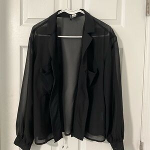 Chic Black Sheer Blouse